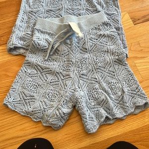 Crochet MANGO blue shorts S